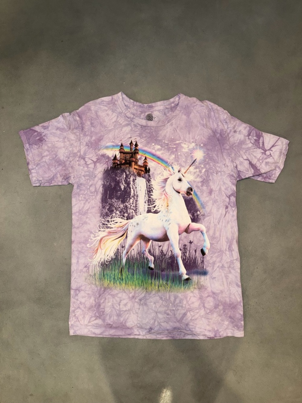 the mountain unicorn tie dye tee
